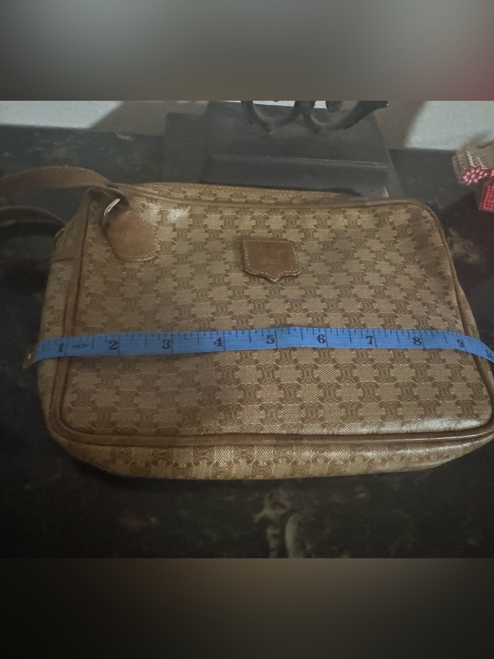 Celine Beige/Tan Monogram Canvas Shoulder Bag - Picture 5 of 17